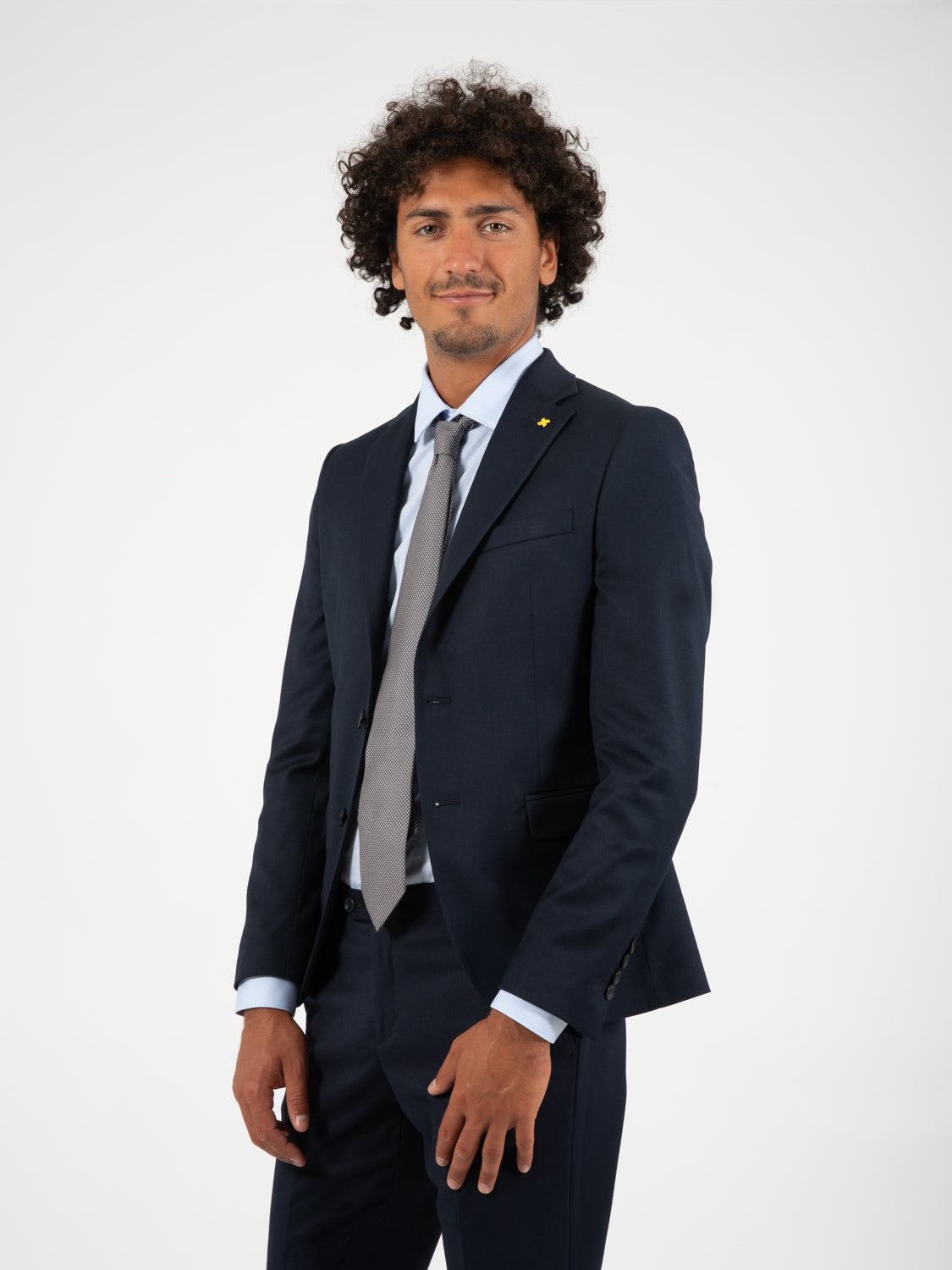 Abito giacca pantalone in lana blu