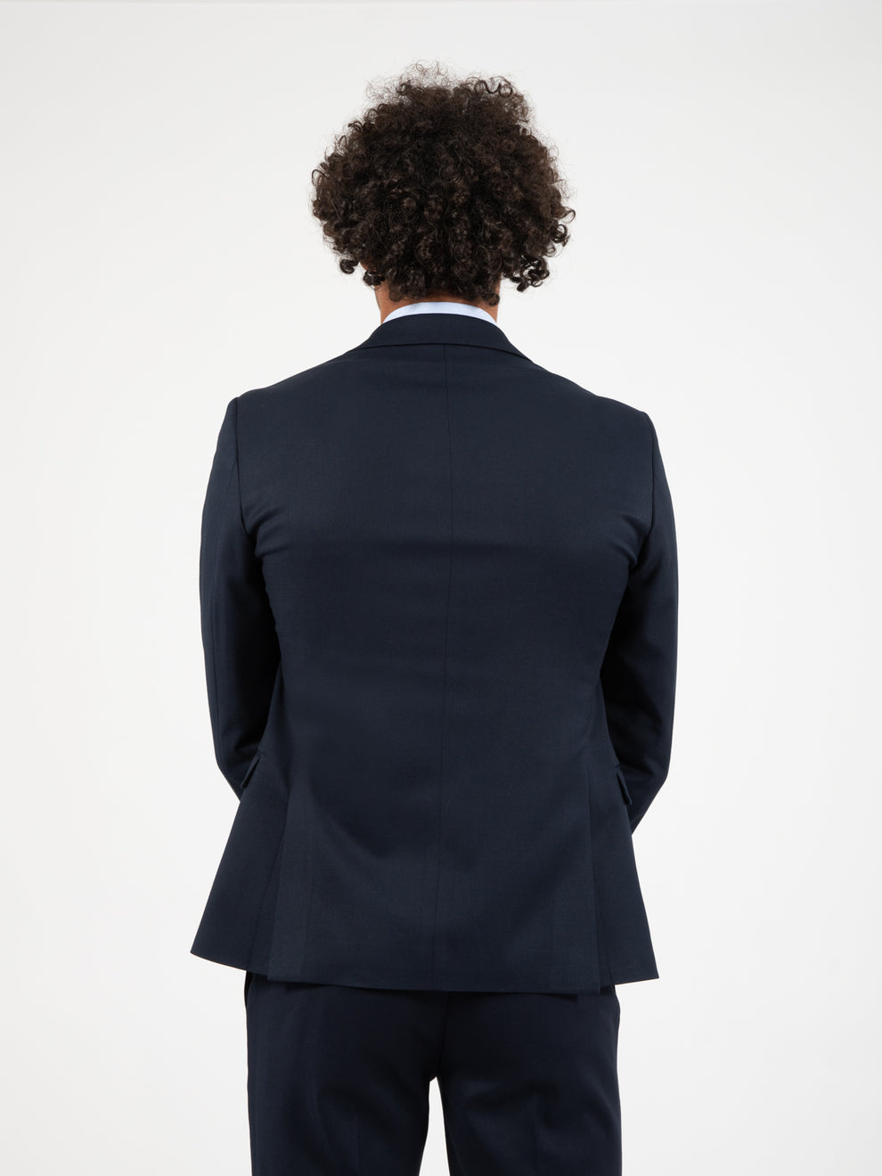 Abito giacca pantalone in lana blu