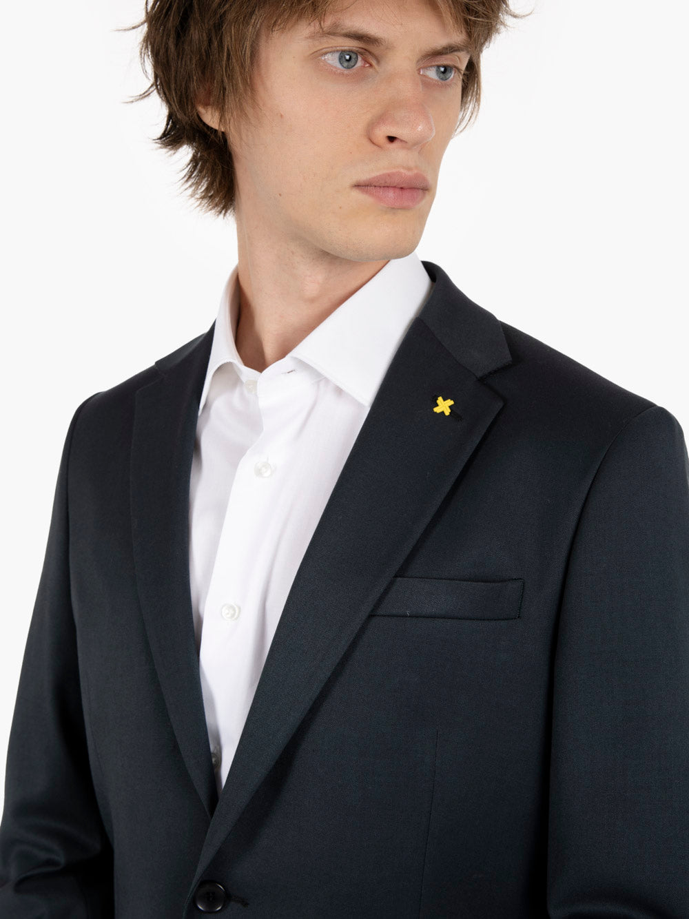 Abito slim in misto lana verde