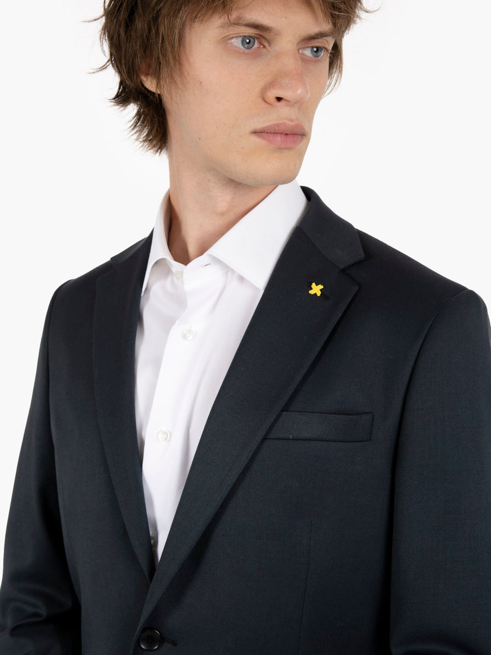 Abito slim in misto lana verde