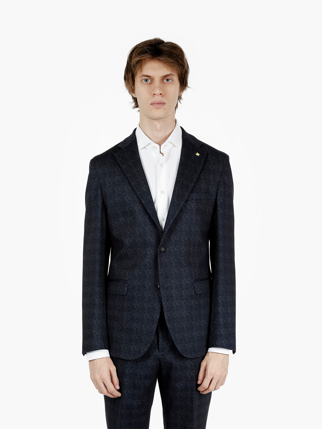 Abito stretch in misto viscosa blu