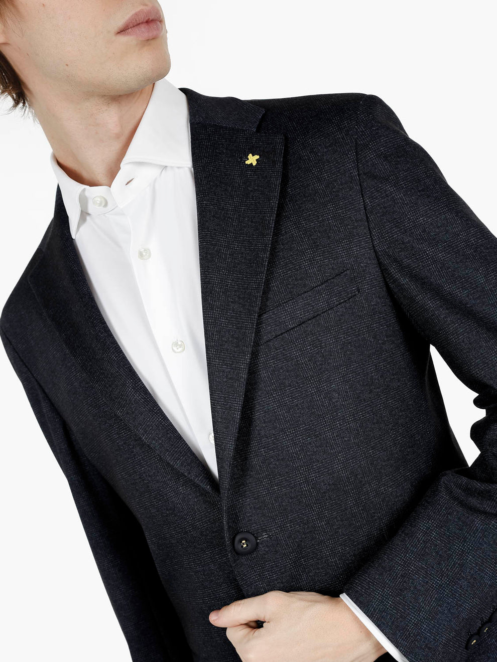 Abito stretch in misto viscosa blu