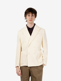 White oversized double-breasted blazer