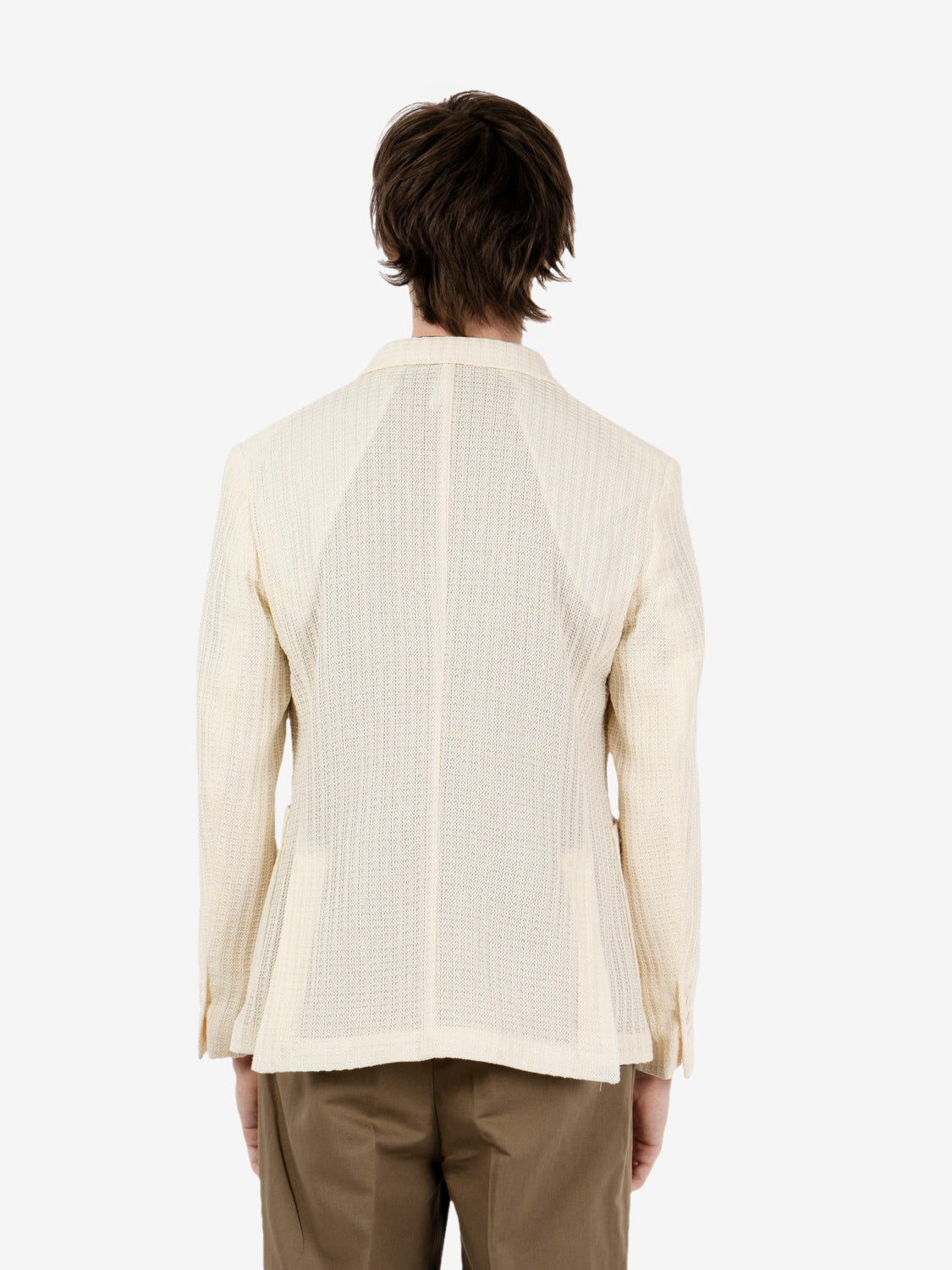 White oversized double-breasted blazer