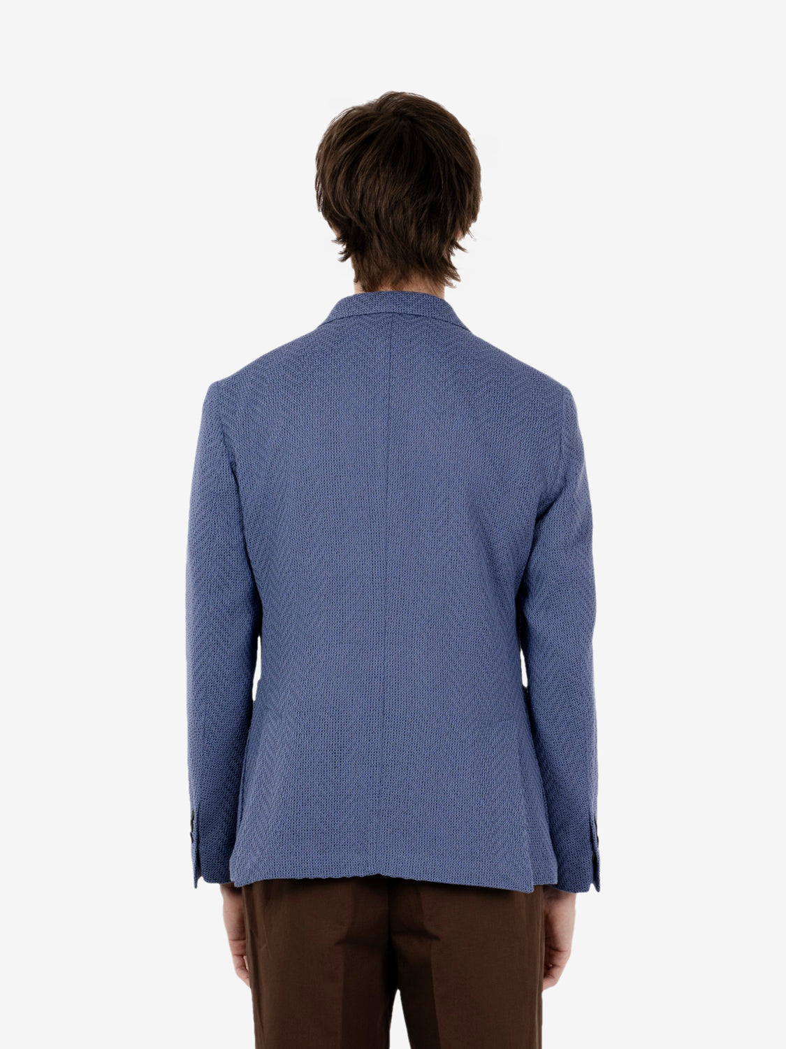 Oversized double-breasted blue blazer