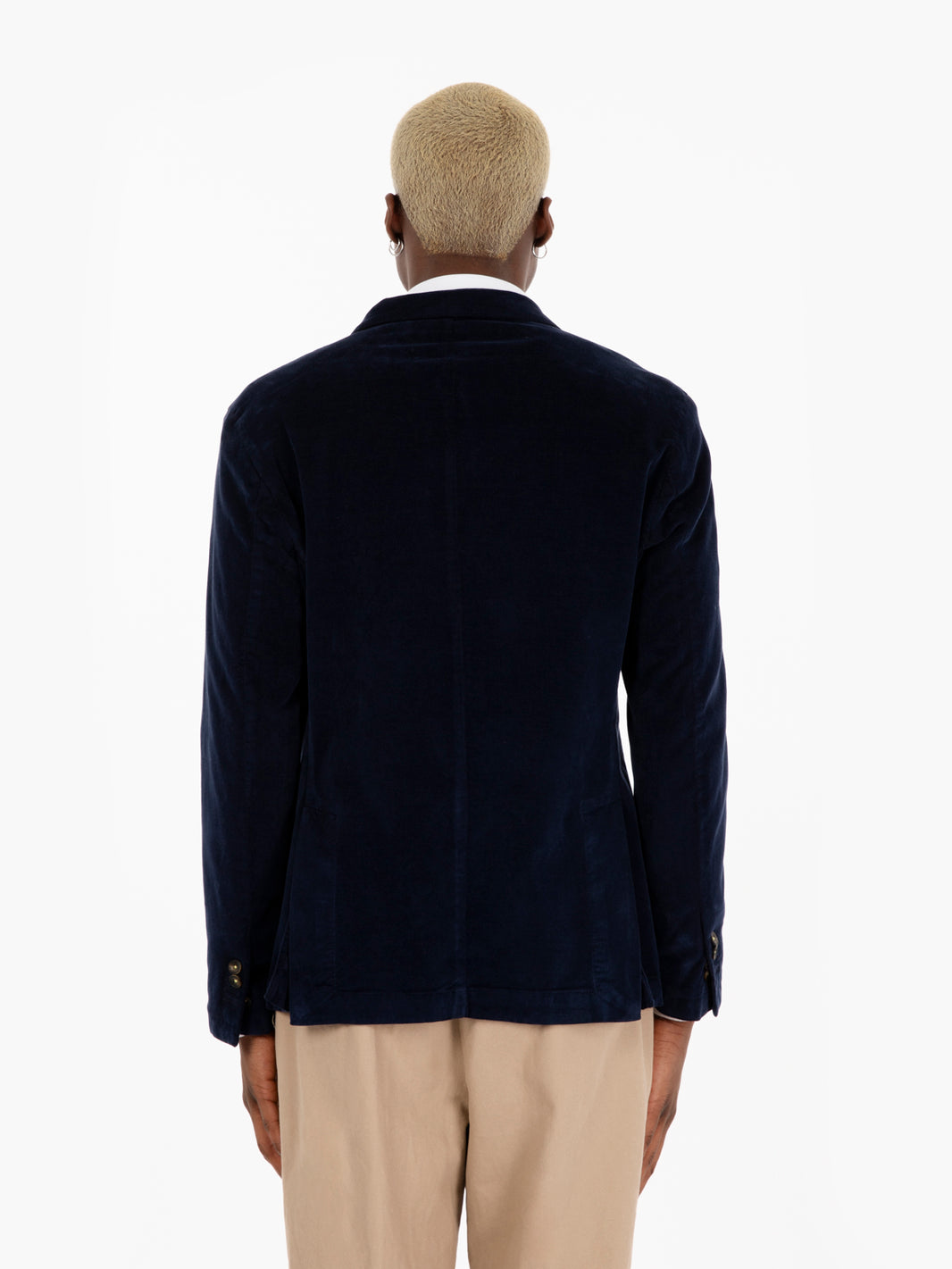 Blazer doppiopetto in velluto navy