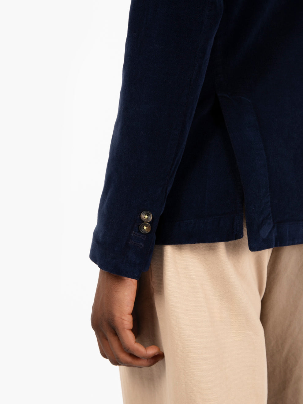 Blazer doppiopetto in velluto navy