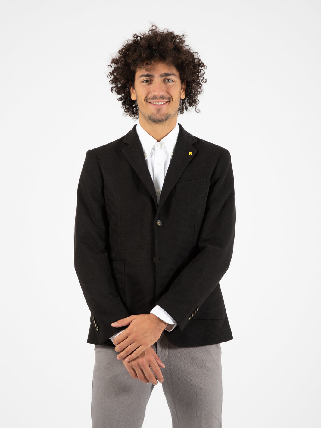 Extra slim blazer in black Milano stitch