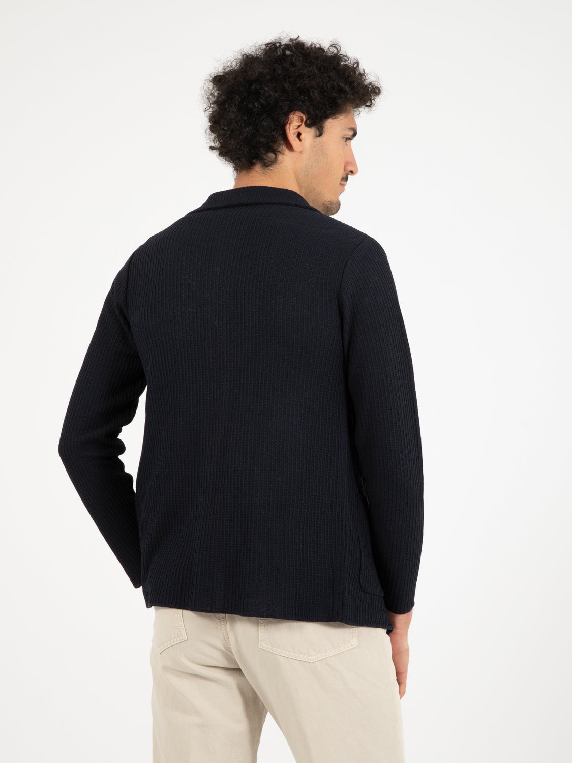 Blazer in maglia lavorata blu