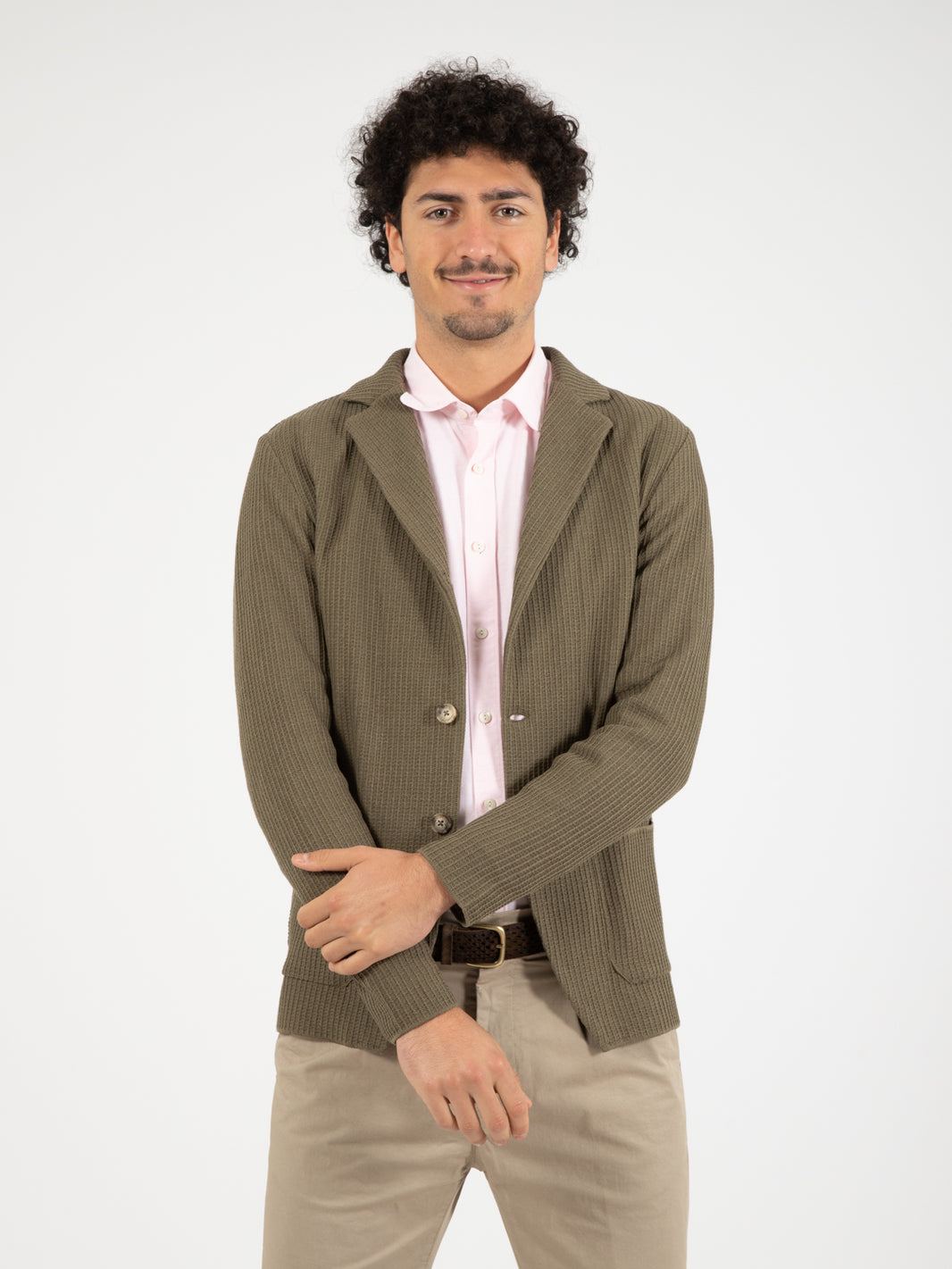 Blazer in maglia lavorata verde