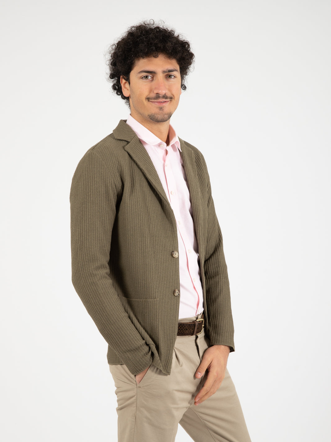 Blazer in maglia lavorata verde