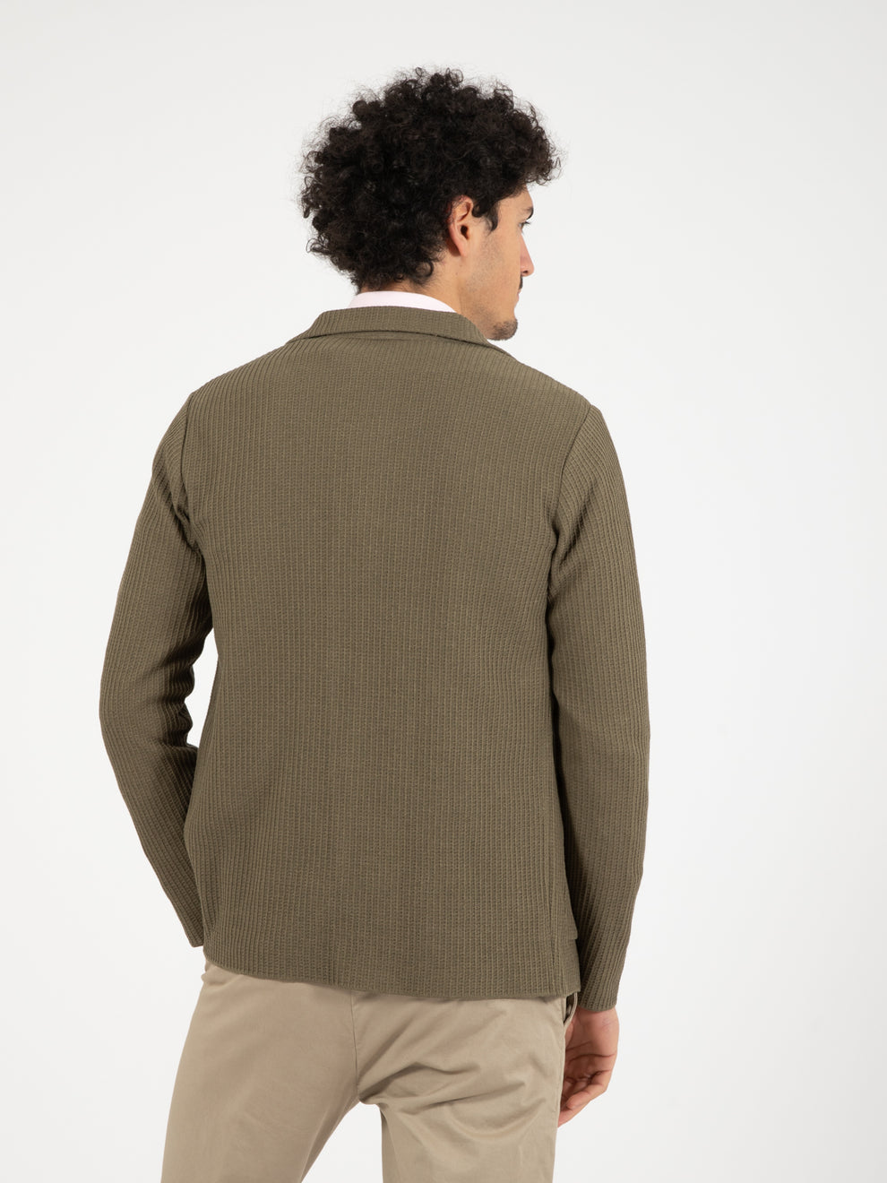 Blazer in maglia lavorata verde