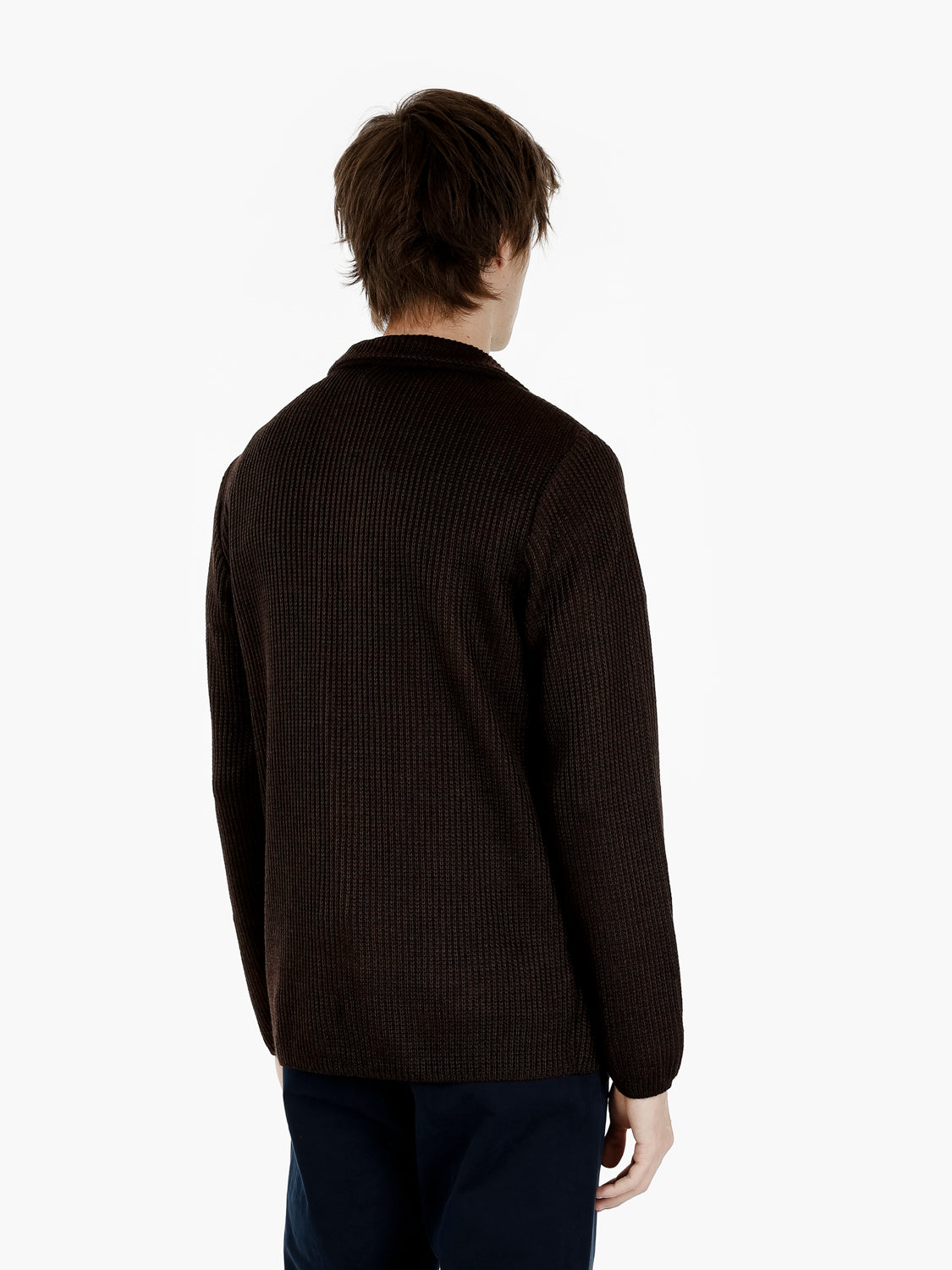 Blazer in maglia monopetto moro