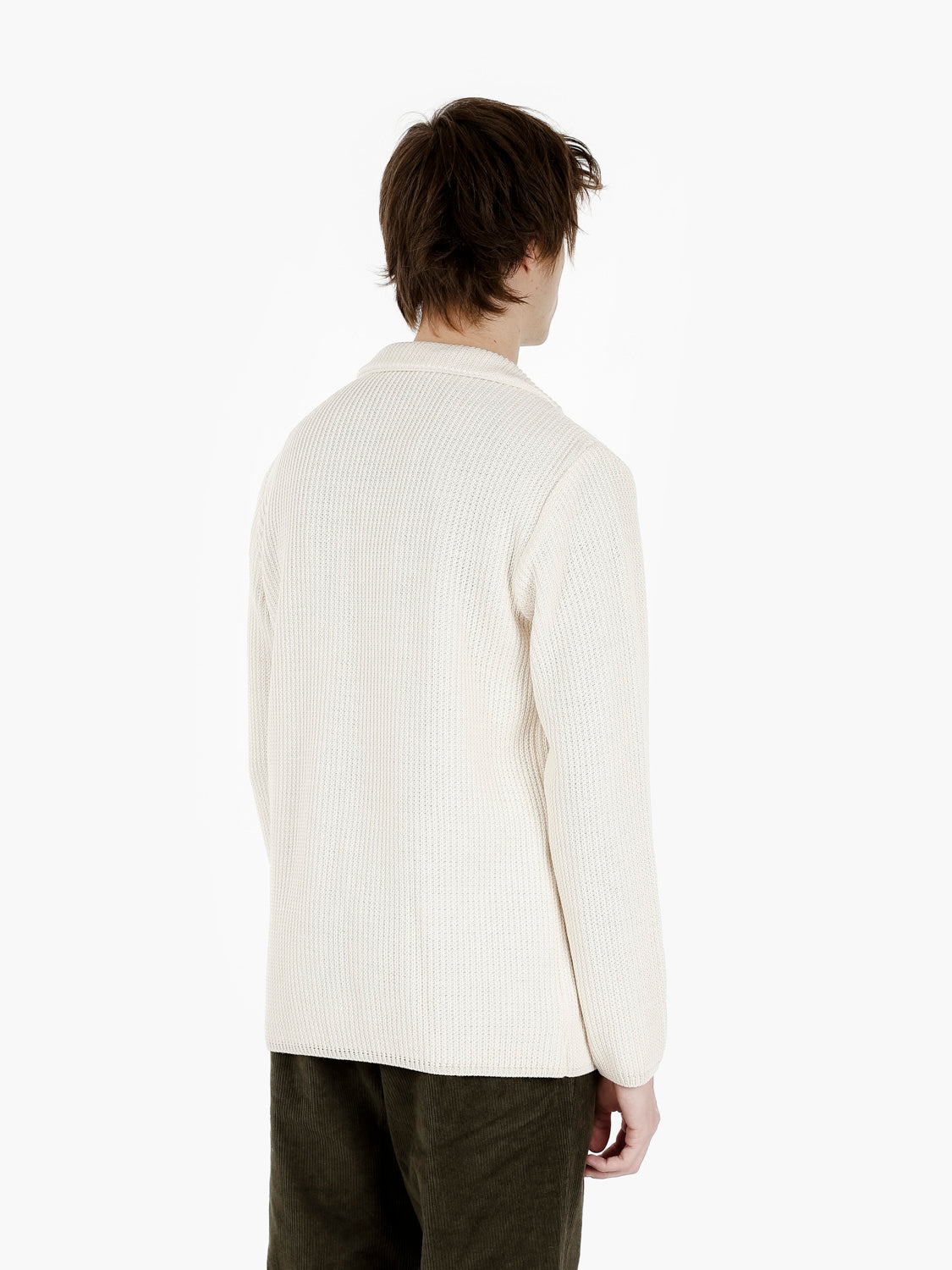 Blazer in maglia monopetto panna