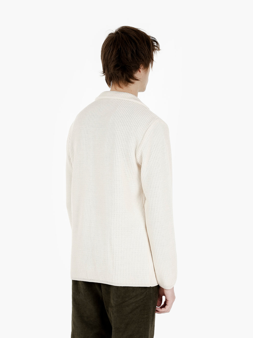 Blazer in maglia monopetto panna