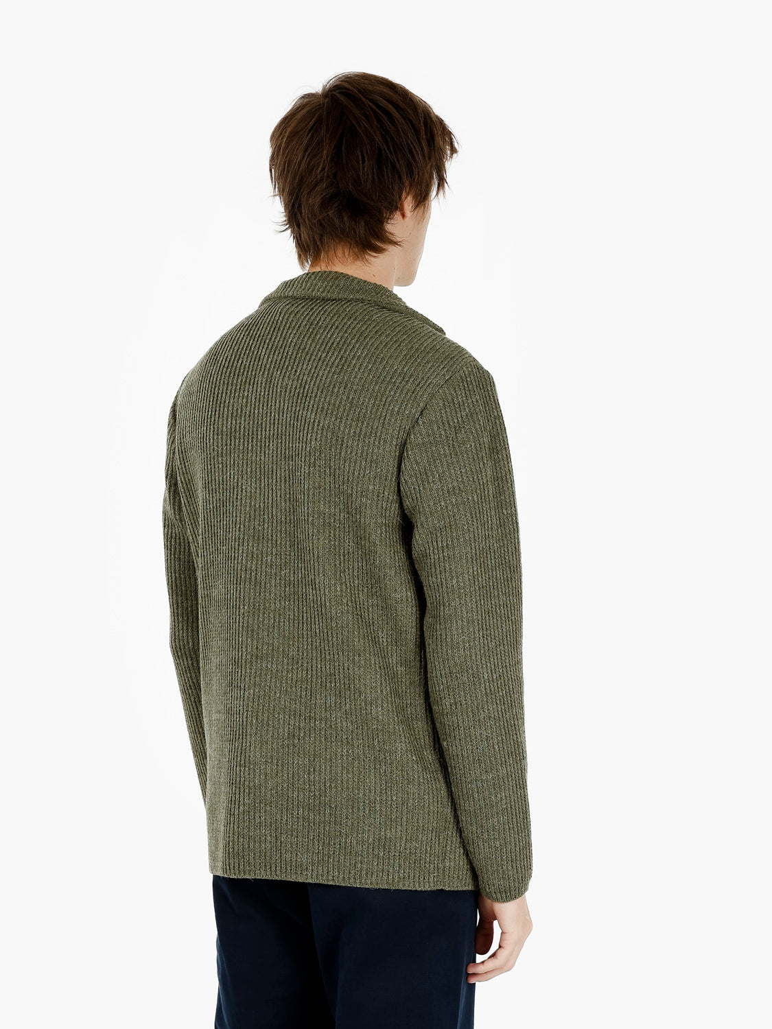 Blazer in maglia monopetto verde