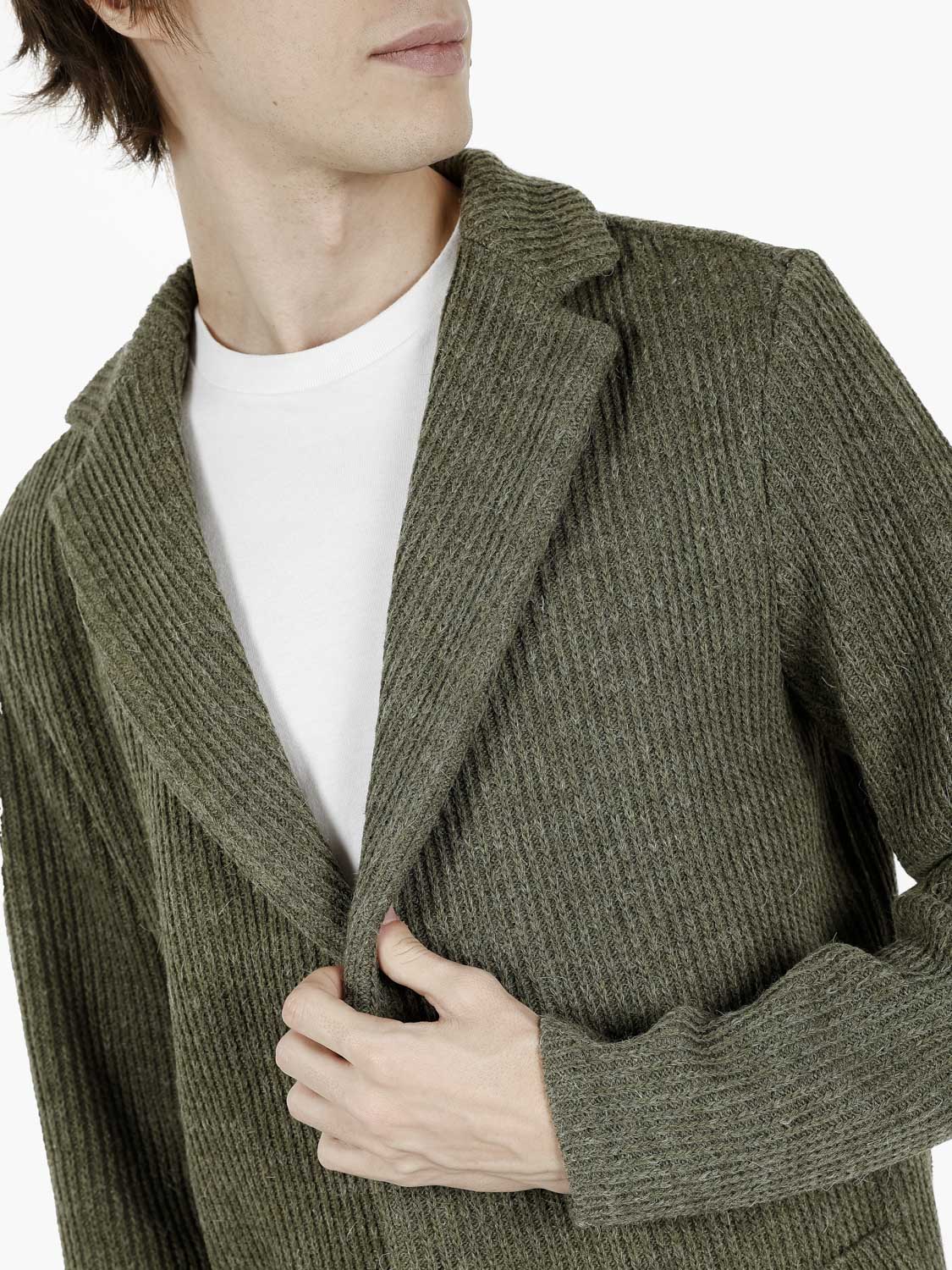 Blazer in maglia monopetto verde