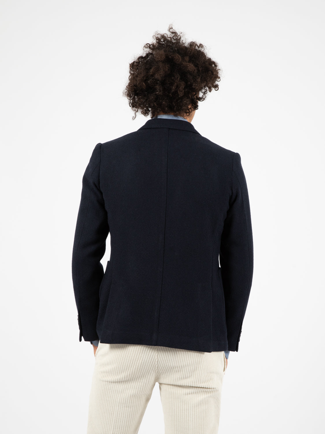 Blazer in tessuto operato blu