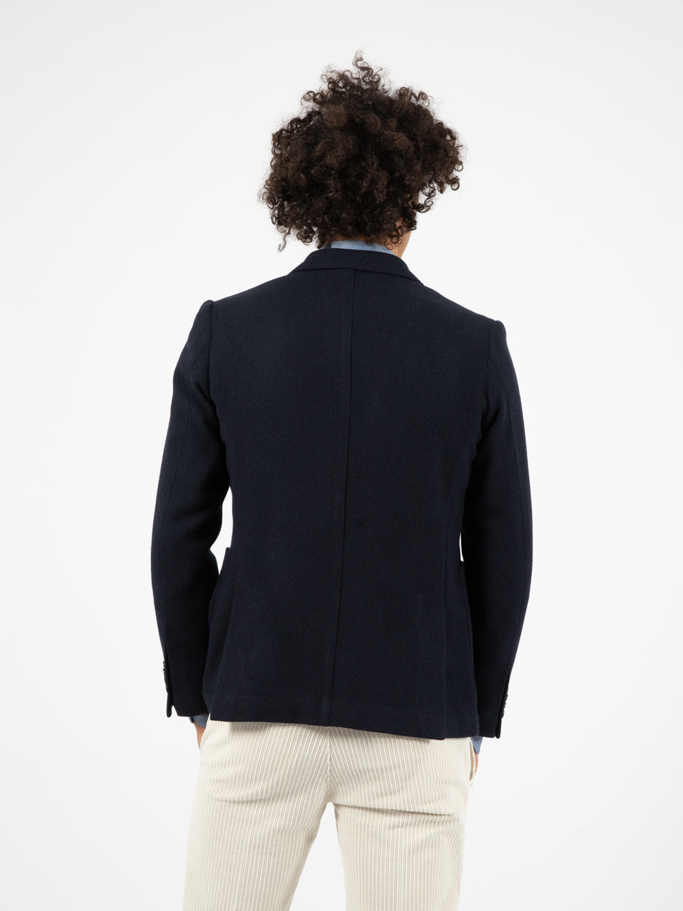 Blazer in tessuto operato blu