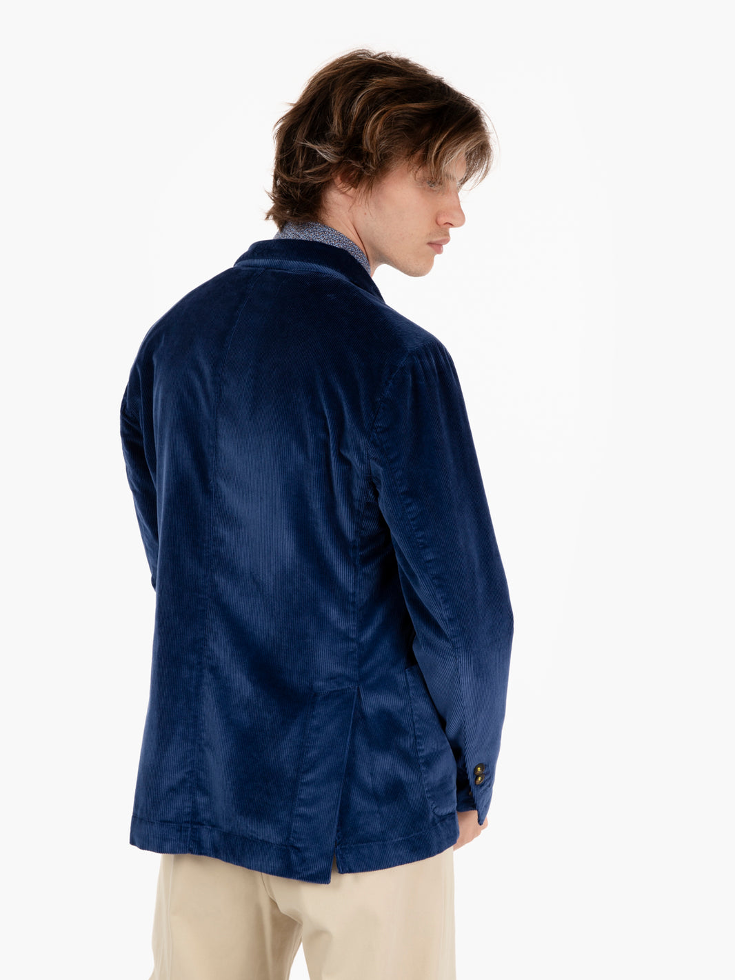Blazer in velluto a coste blu royal