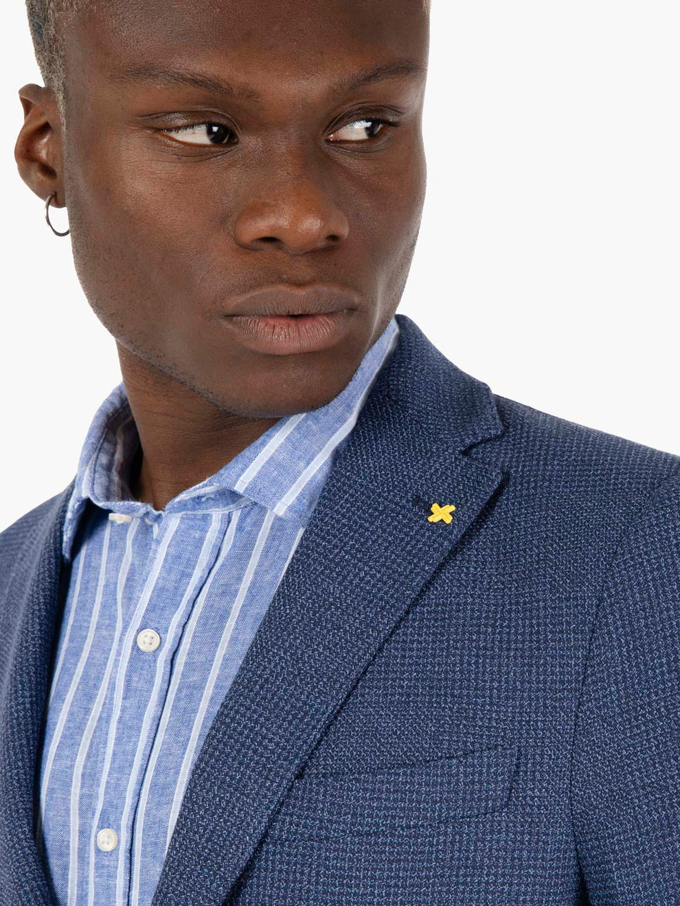 Blazer monopetto operato blu