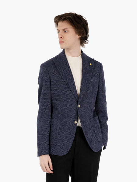 Blazer monopetto operato navy