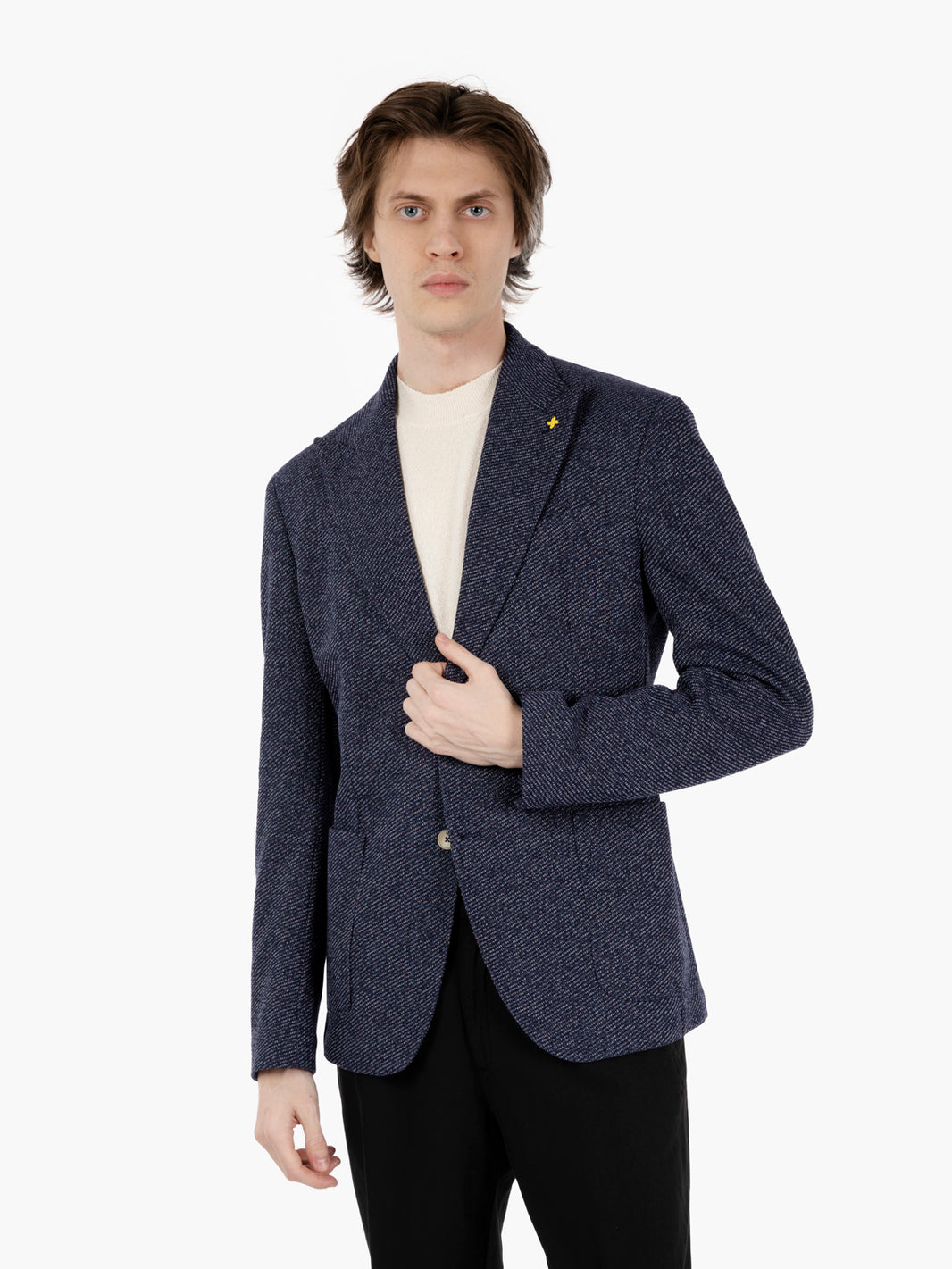 Blazer monopetto operato navy