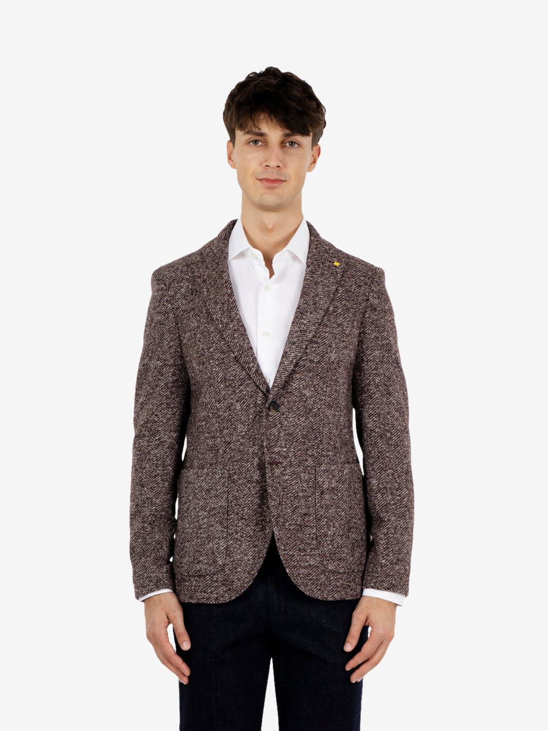Blazer monopetto spinato bordeaux