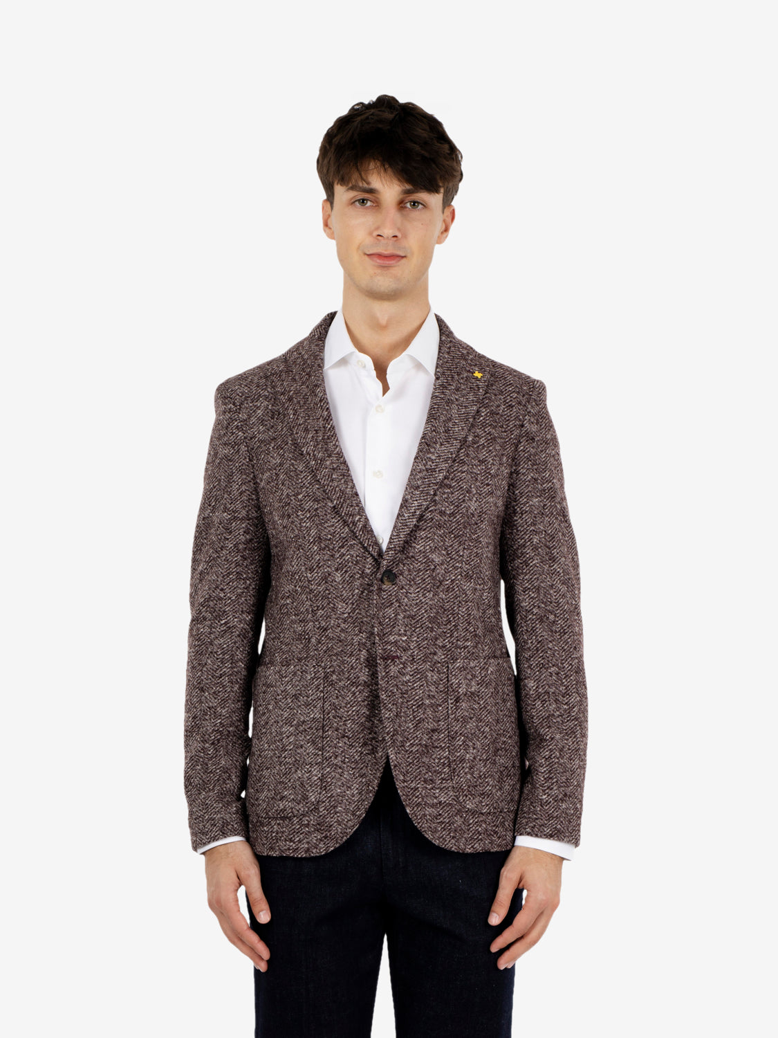 Blazer monopetto spinato bordeaux