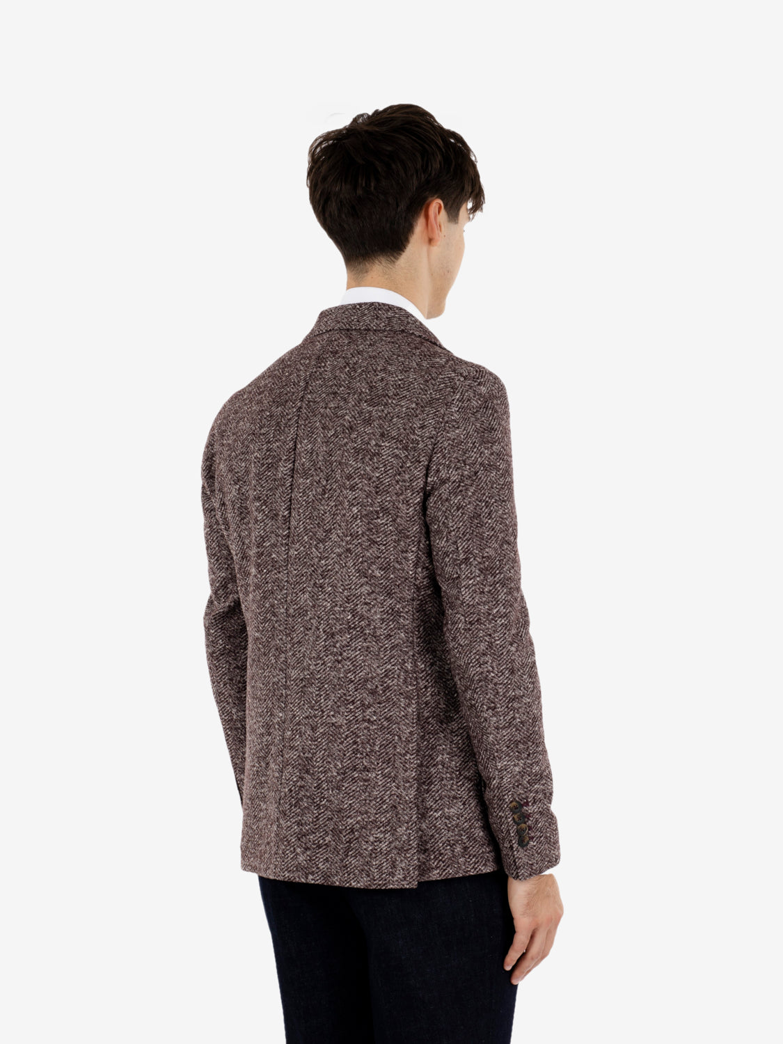 Blazer monopetto spinato bordeaux