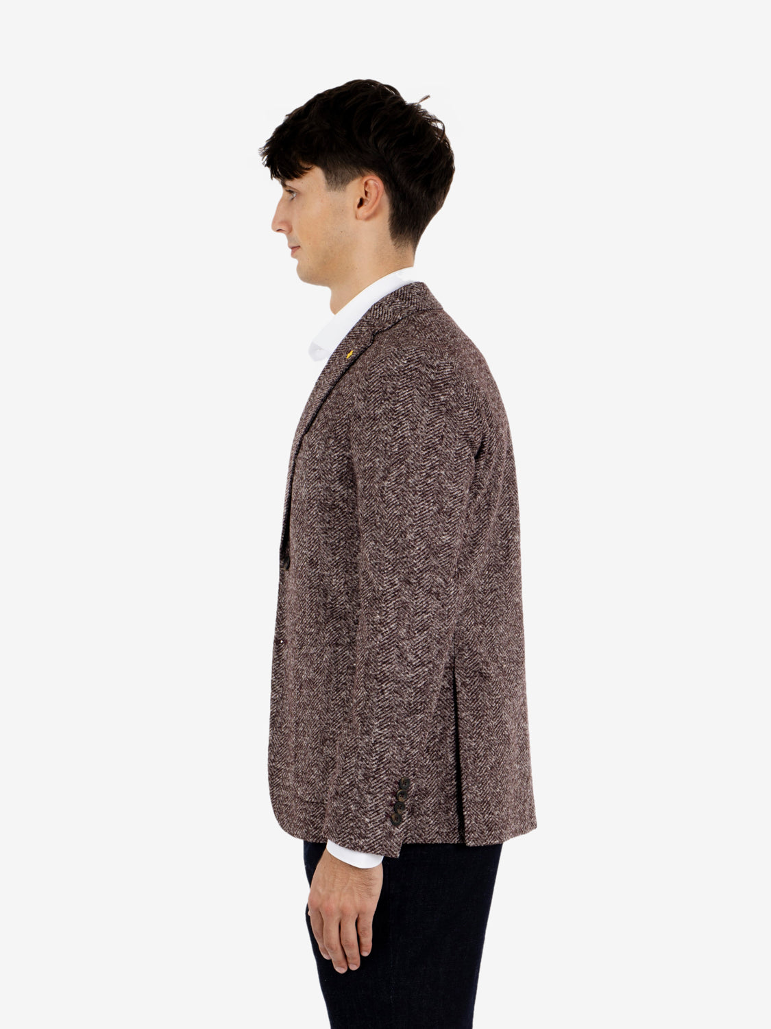 Blazer monopetto spinato bordeaux