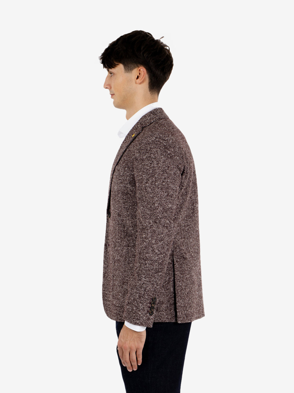 Blazer monopetto spinato bordeaux