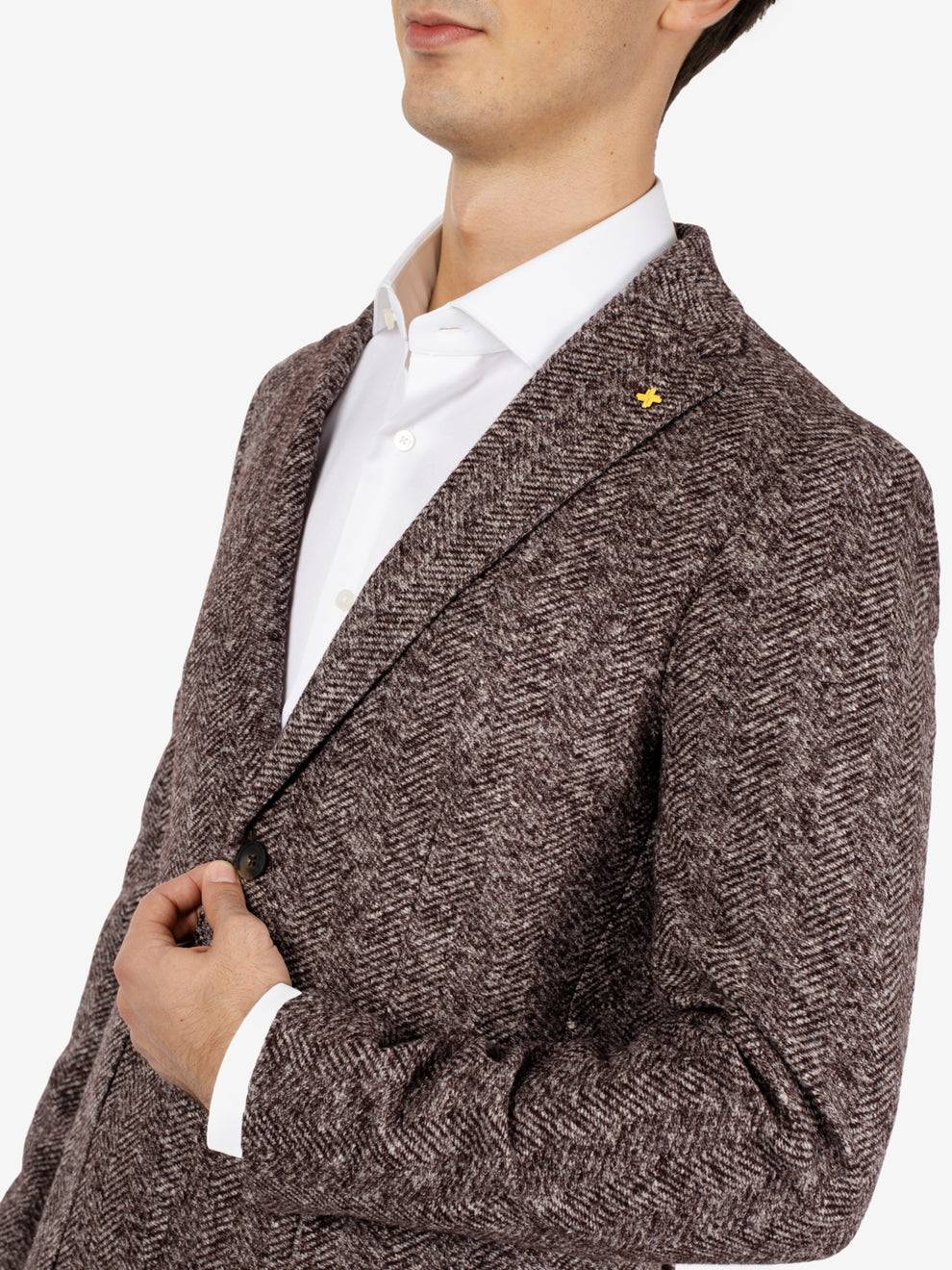 Blazer monopetto spinato bordeaux