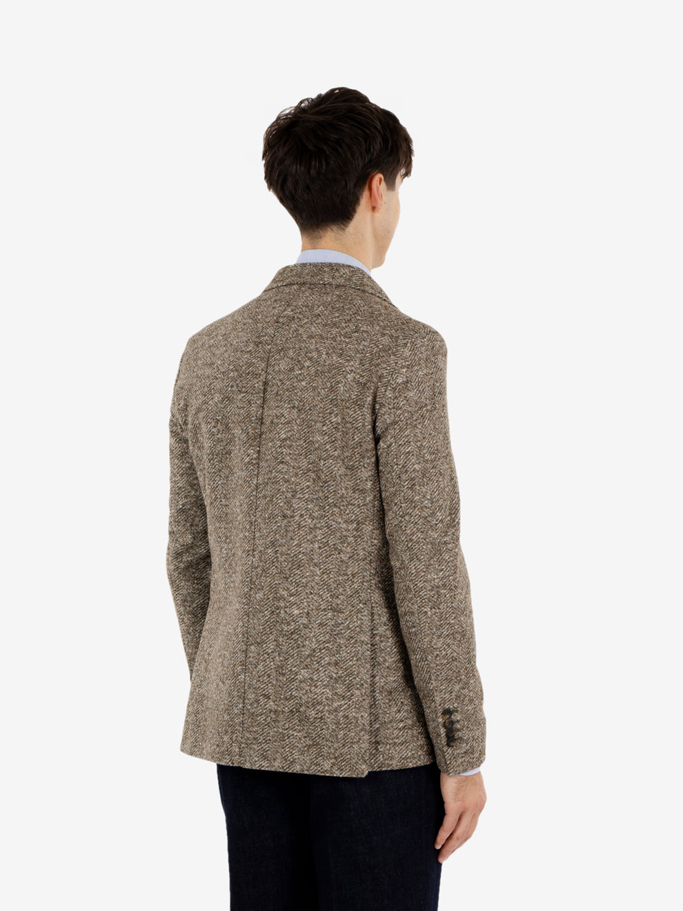 Blazer monopetto spinato marrone