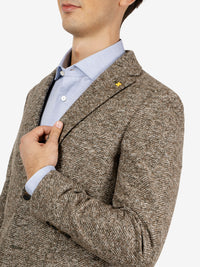 Blazer monopetto spinato marrone