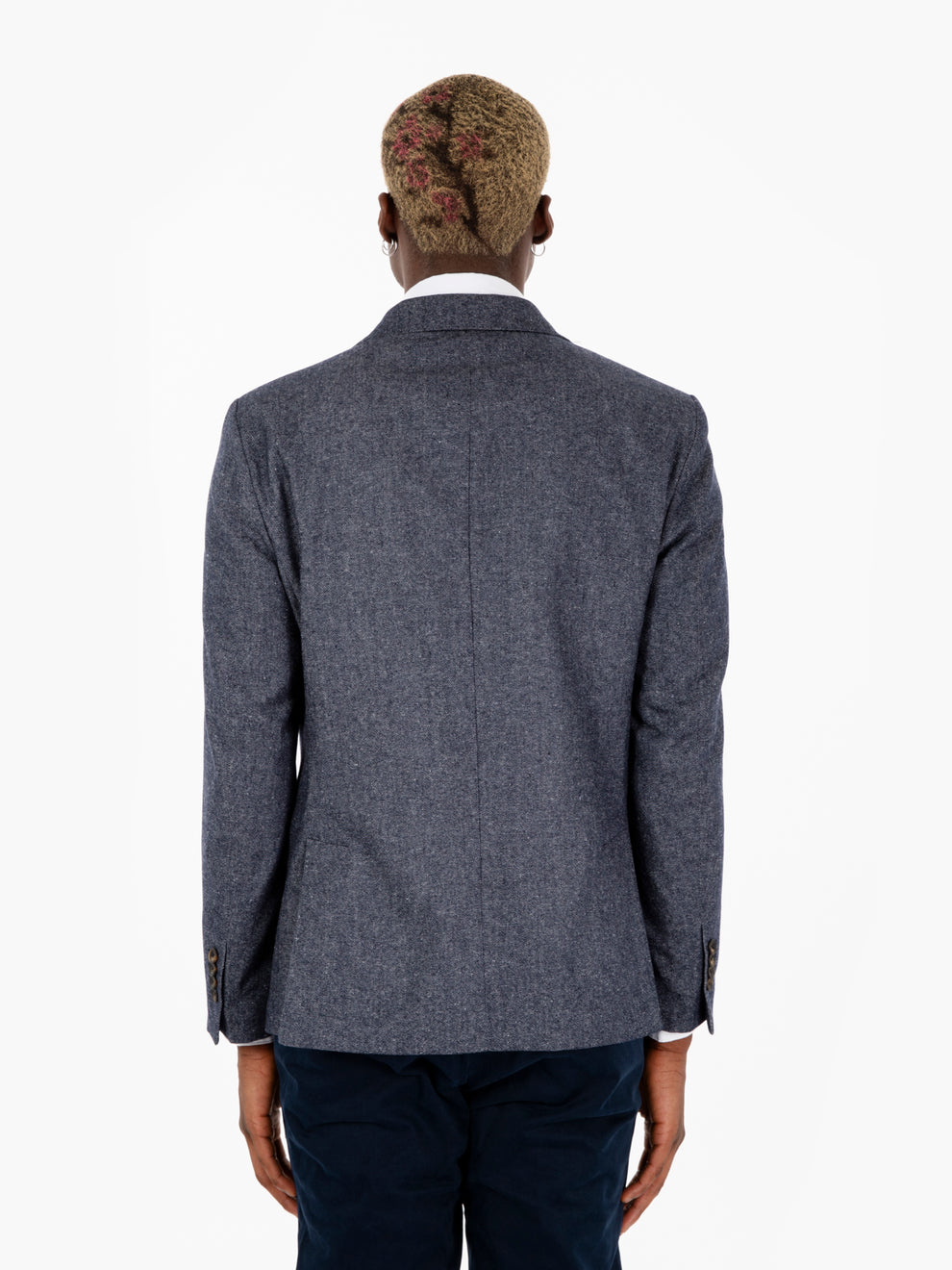 Blazer morbido in denim blu