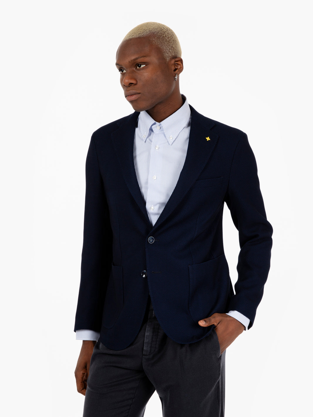 Royal blue patterned blazer