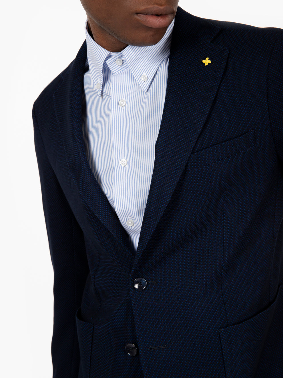 Royal blue patterned blazer