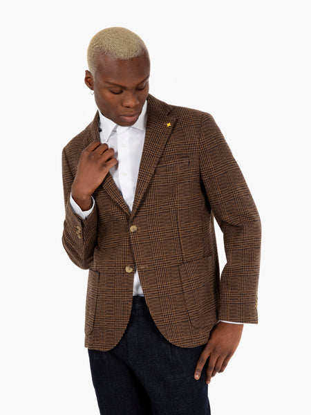 Blazer operato Principe di Galles moro / mattone