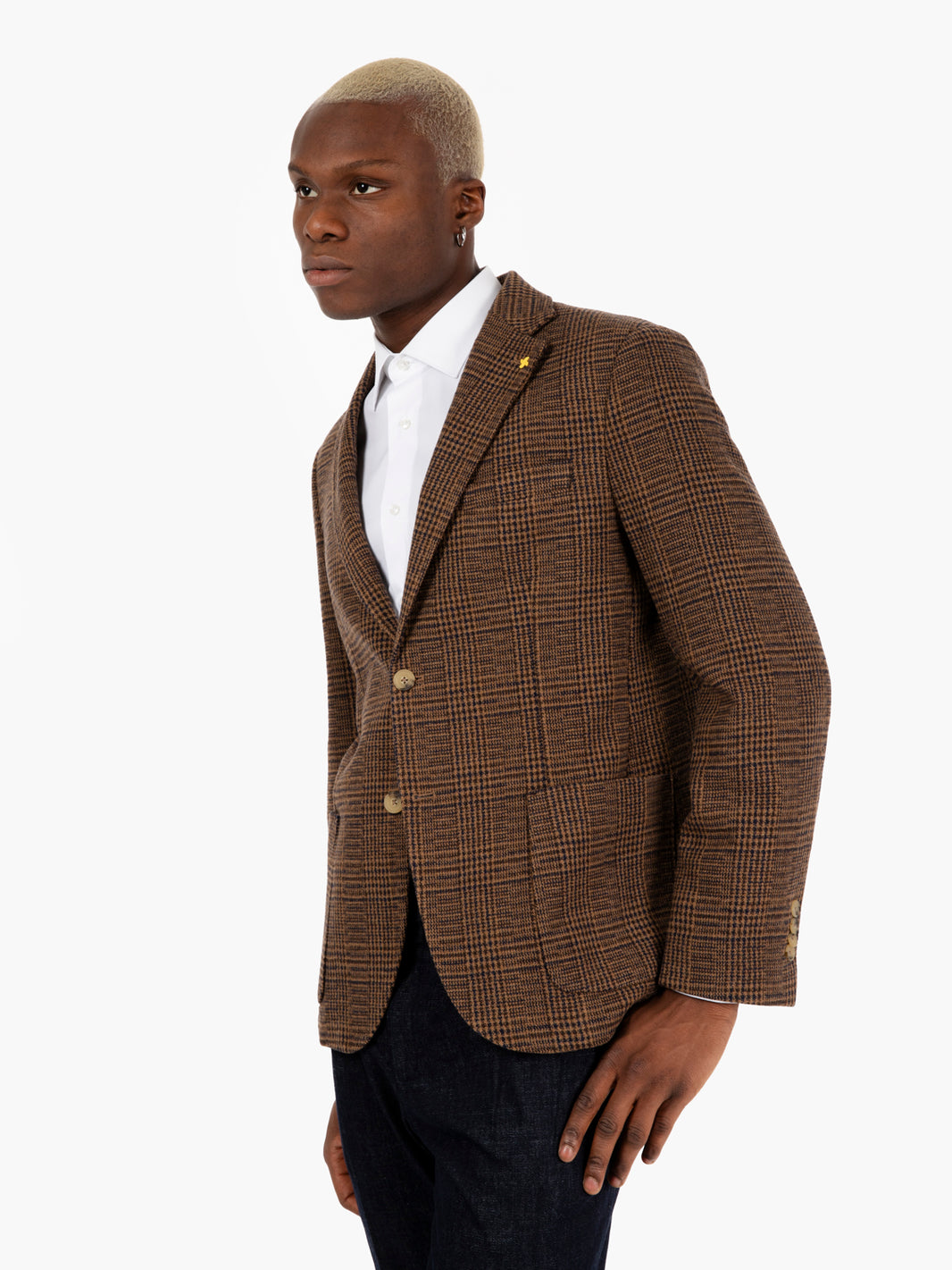 Blazer operato Principe di Galles moro / mattone