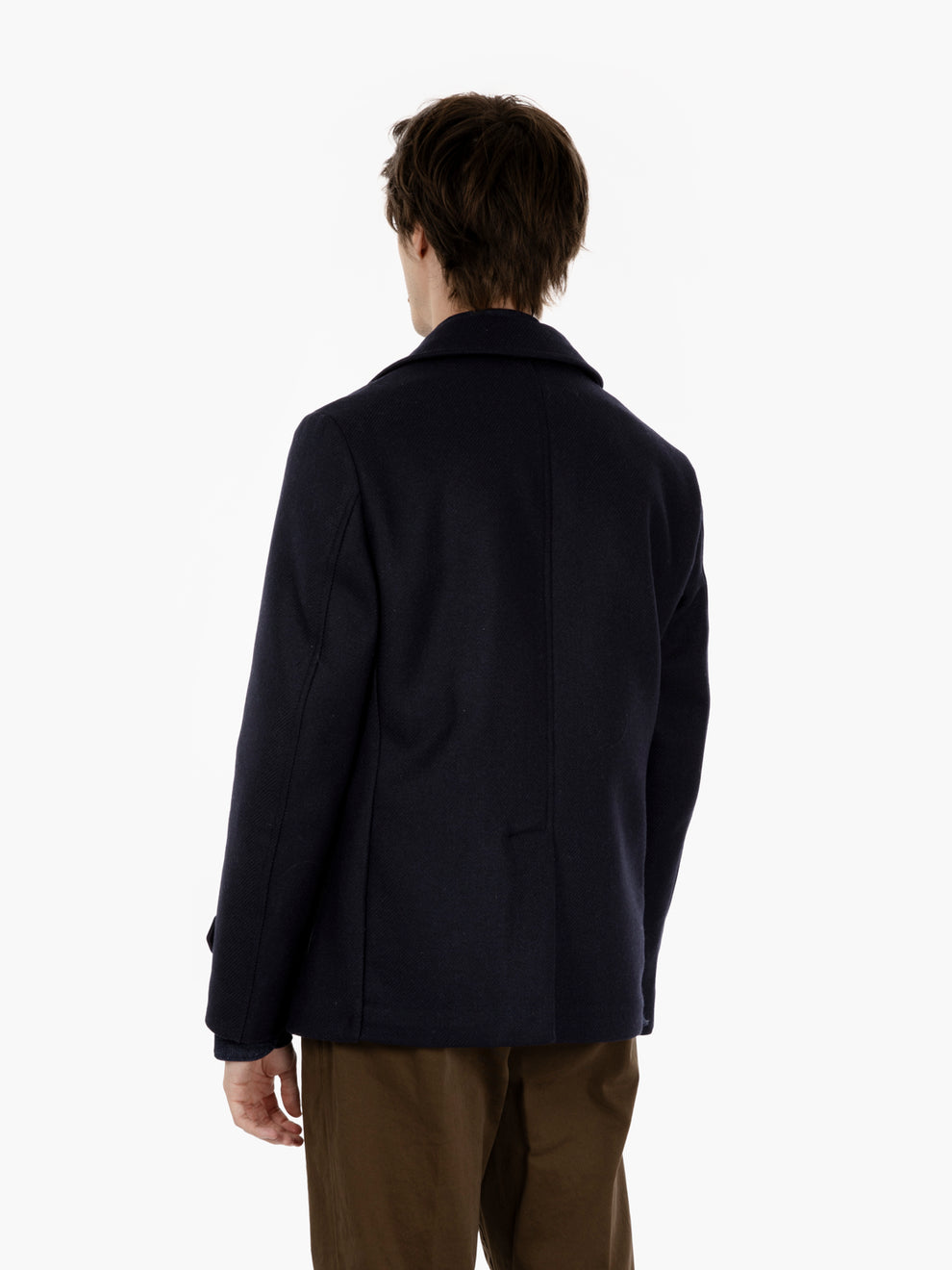Cappotto corto in misto lana navy