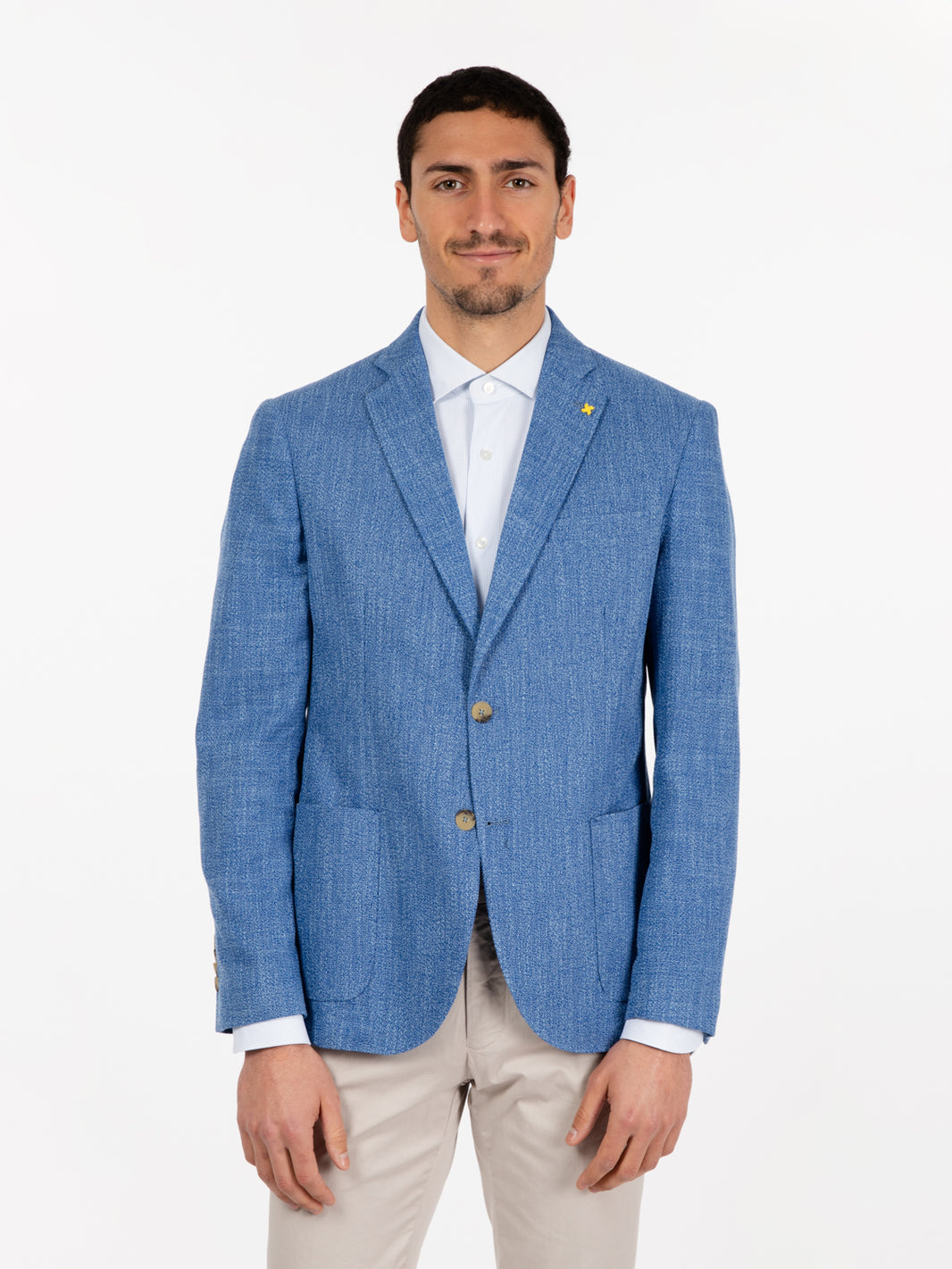 Giacca cotone mossa blu