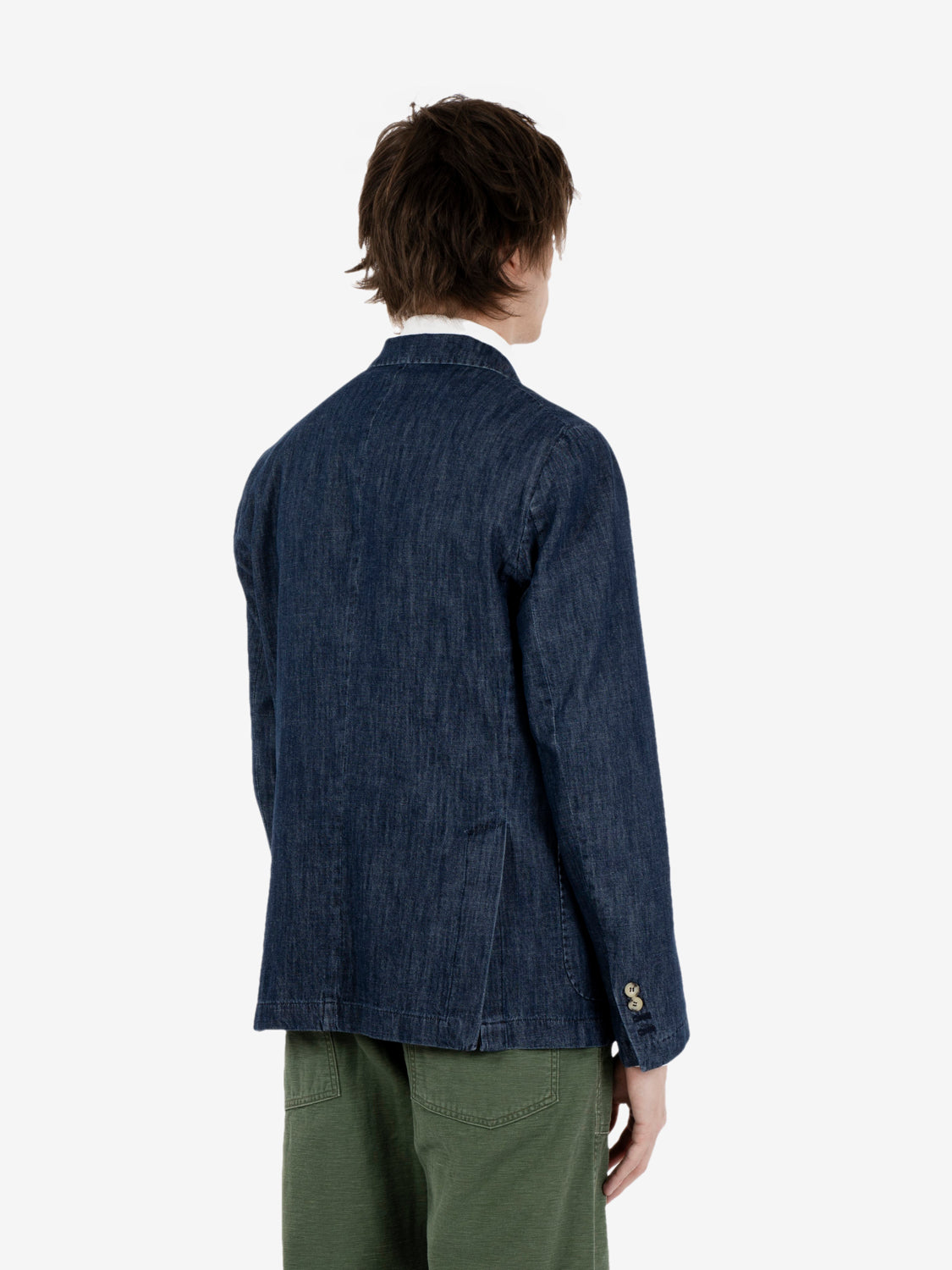 Indigo denim double breasted jacket
