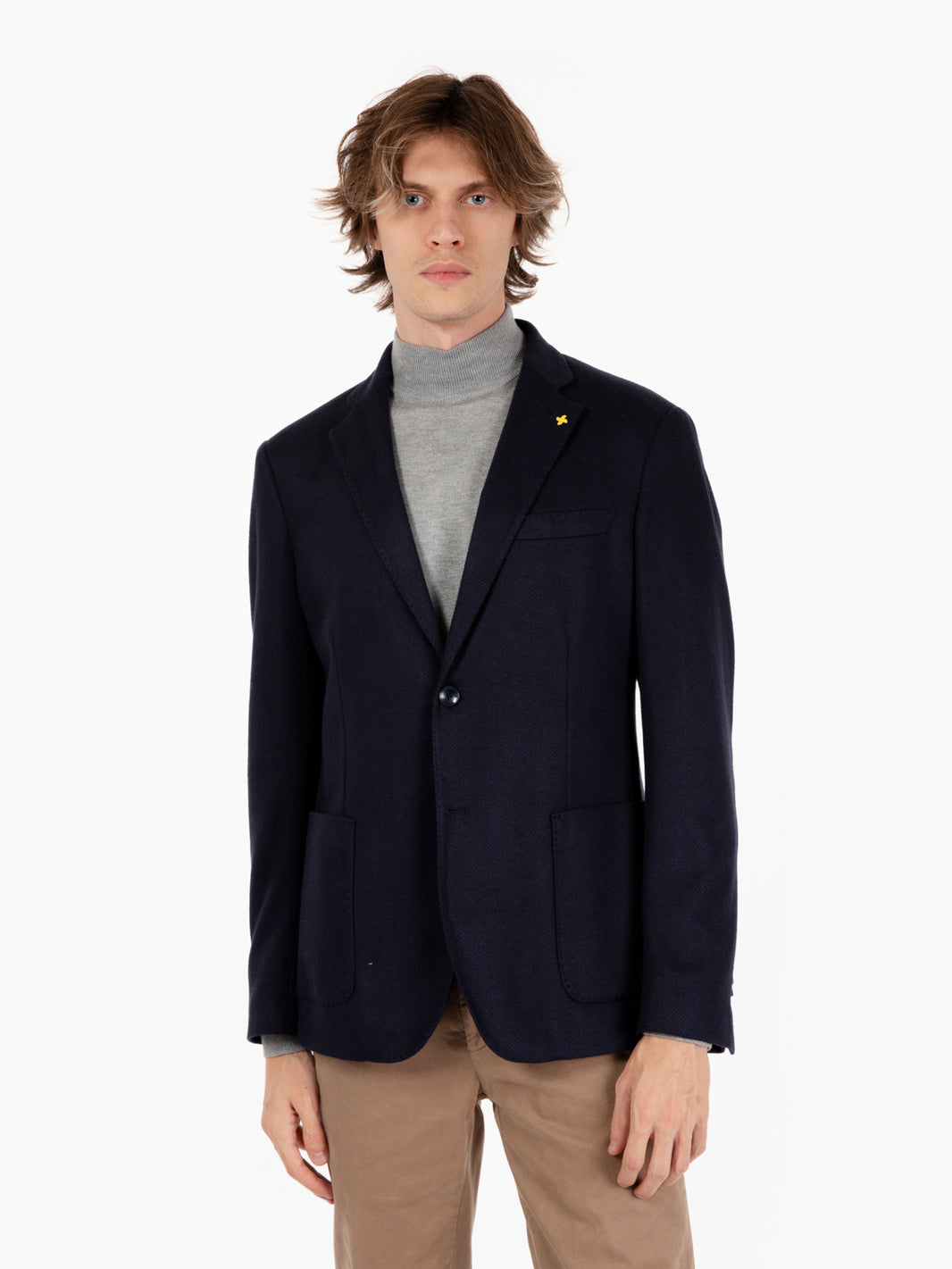 Giacca spinata jersey blu