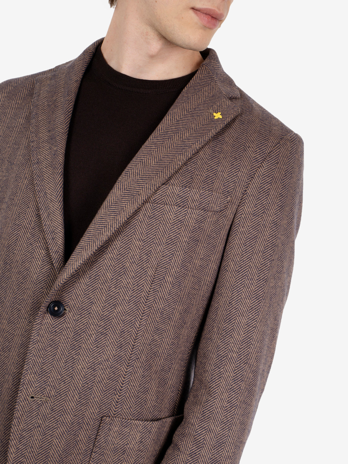Brown / blue herringbone jacket
