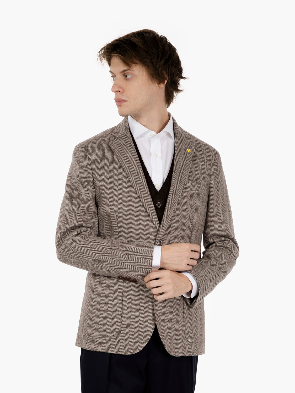 HAZELNUT HERRINGBONE JACKET GMAT-PP25_56