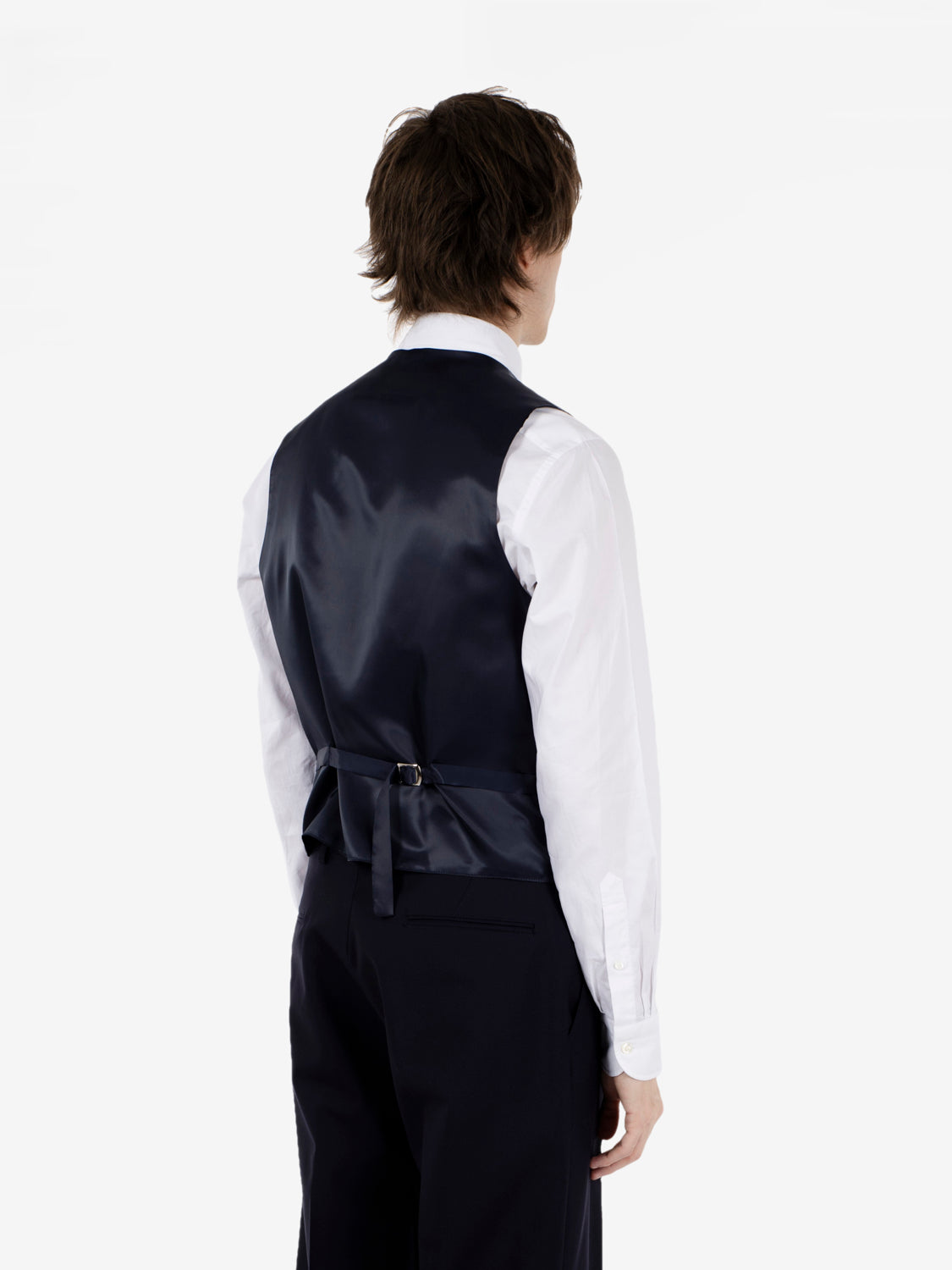 Classic slim fit blue denim waistcoat