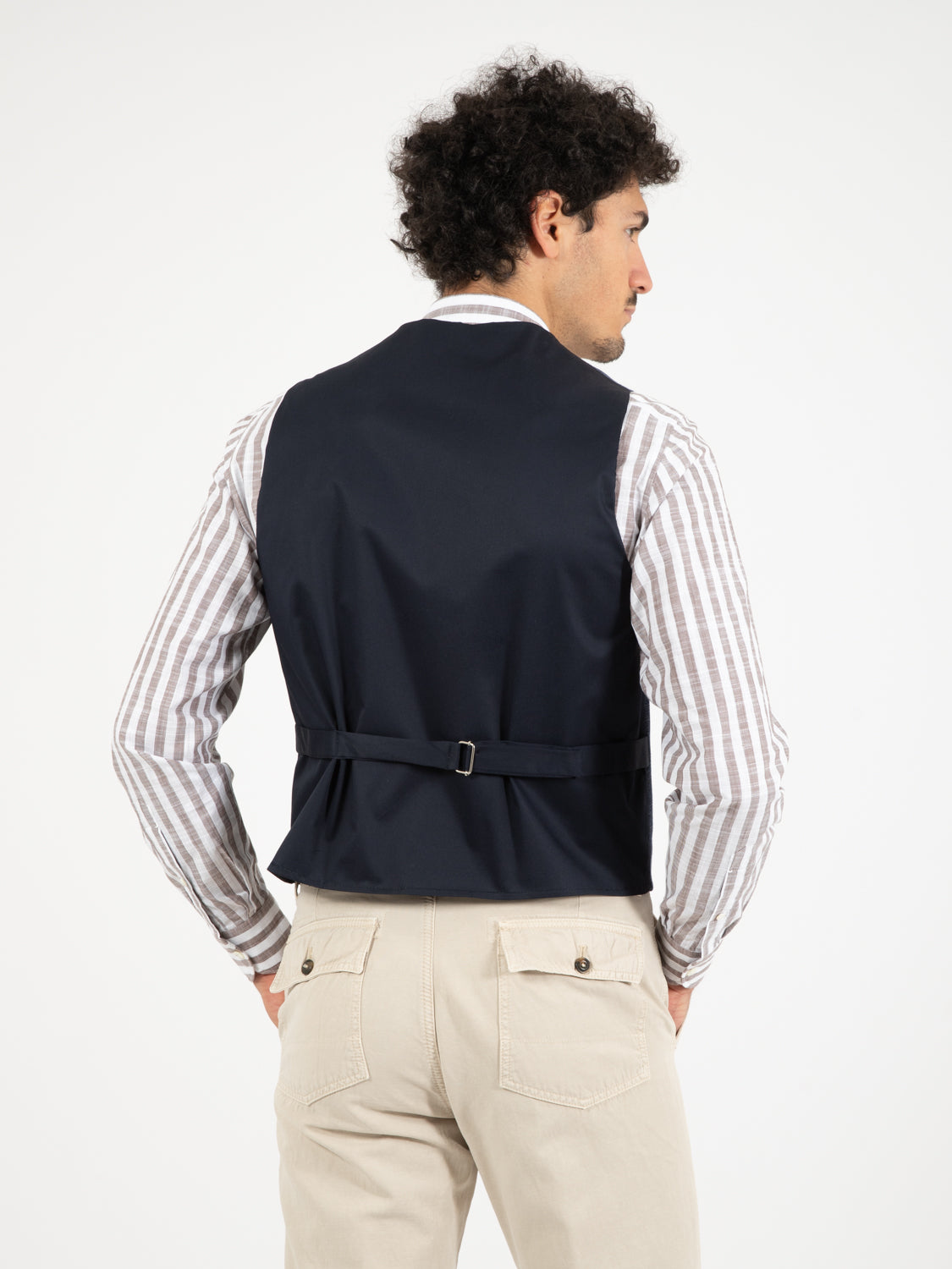 Gilet misto viscosa fantasia blu