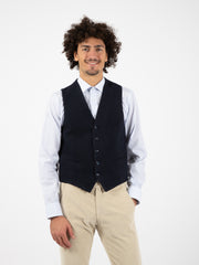 ALESSANDRO GILLES - Gilet slim fit blu scuro