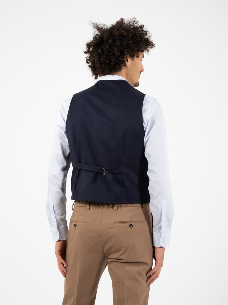 ALESSANDRO GILLES - Gilet slim fit microfantasia blu